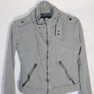 Women's Gray Jacket size small 100% COTTON ZIP UP